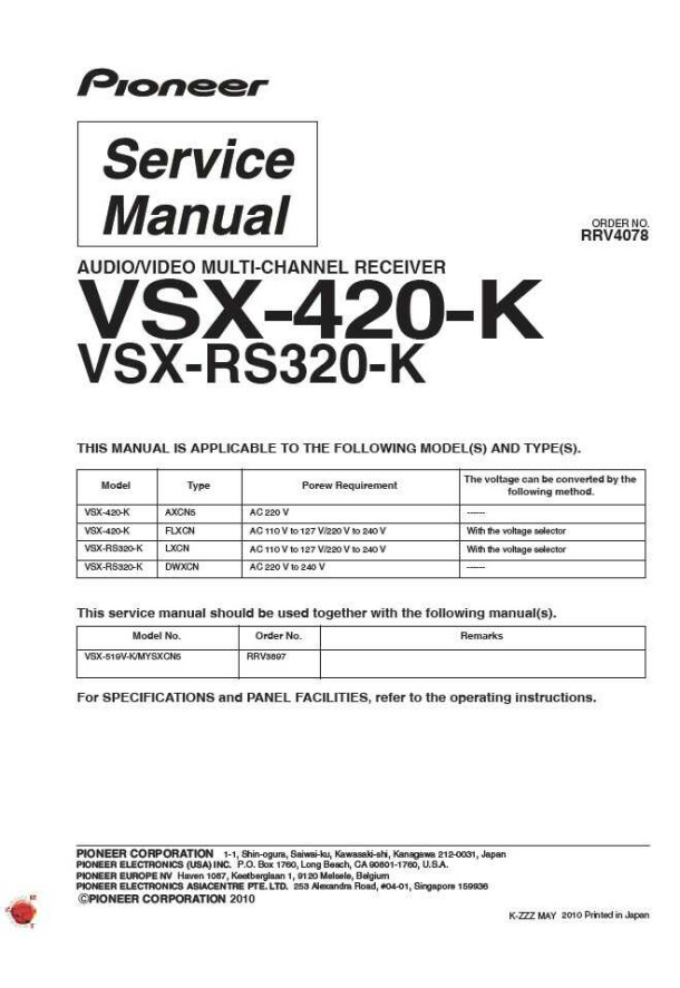 VSX-420-K, VSX-RS320-K, VSX-519-K, VSX-519V-S_RRV4078_RRV3897